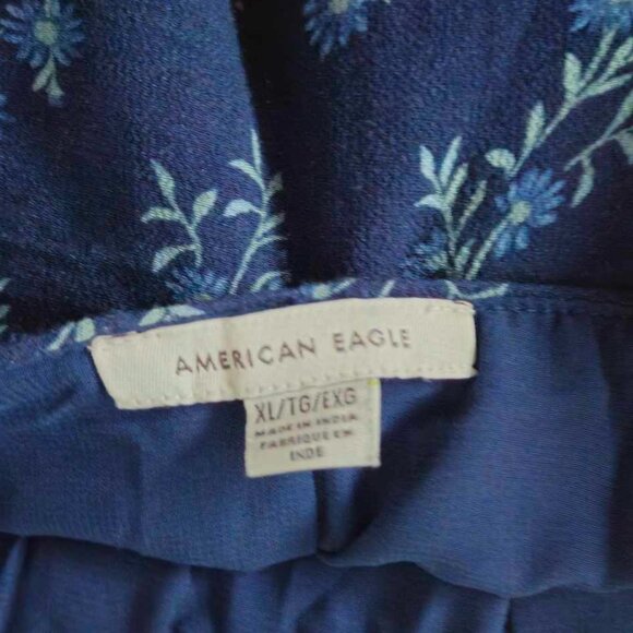 American Eagle Blue Floral Mini Skirt SZ XL - Picture 6 of 6